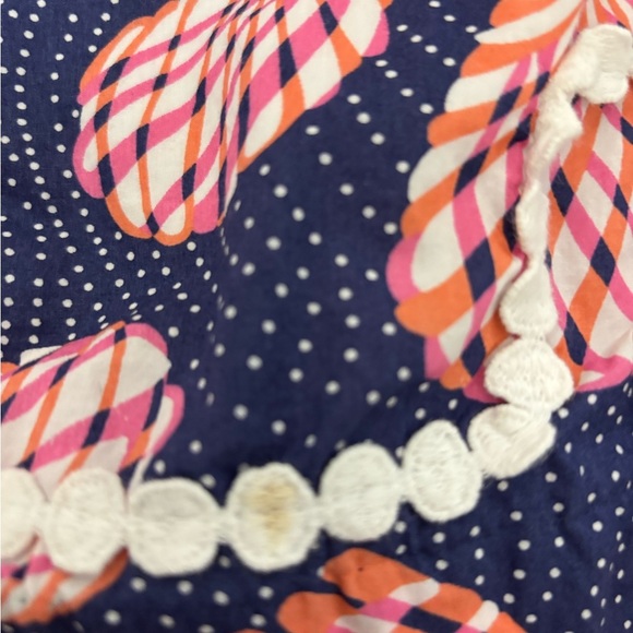 Kids Lilly Pulitzer Navy and Pink seashell Pattern shift Dress - Picture 4 of 6